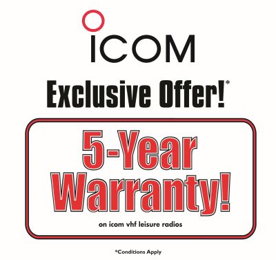 5 Year Warranty on Icom Marine VHF Radios Purchased Until the End of September 2020