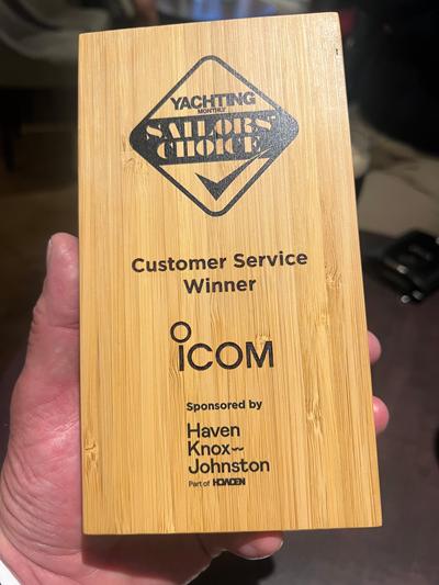 Icom UK Wins Customer Service Award at the Inaugural Sailors’ Choice Awards