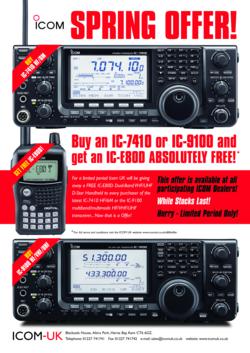 Buy an IC-7410 or IC-9100 and get an IC-E80D absolutely FREE! 