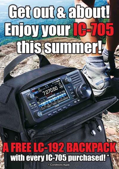 Get Out And Explore with a Free LC-192 Backpack With Every IC-705 Purchase!