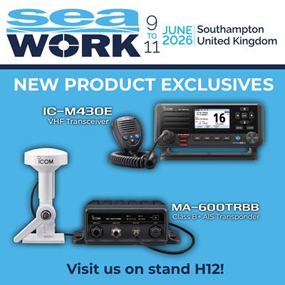 Icom to Showcase New VHF & AIS Solutions at Seawork 2026 (Stand H12)