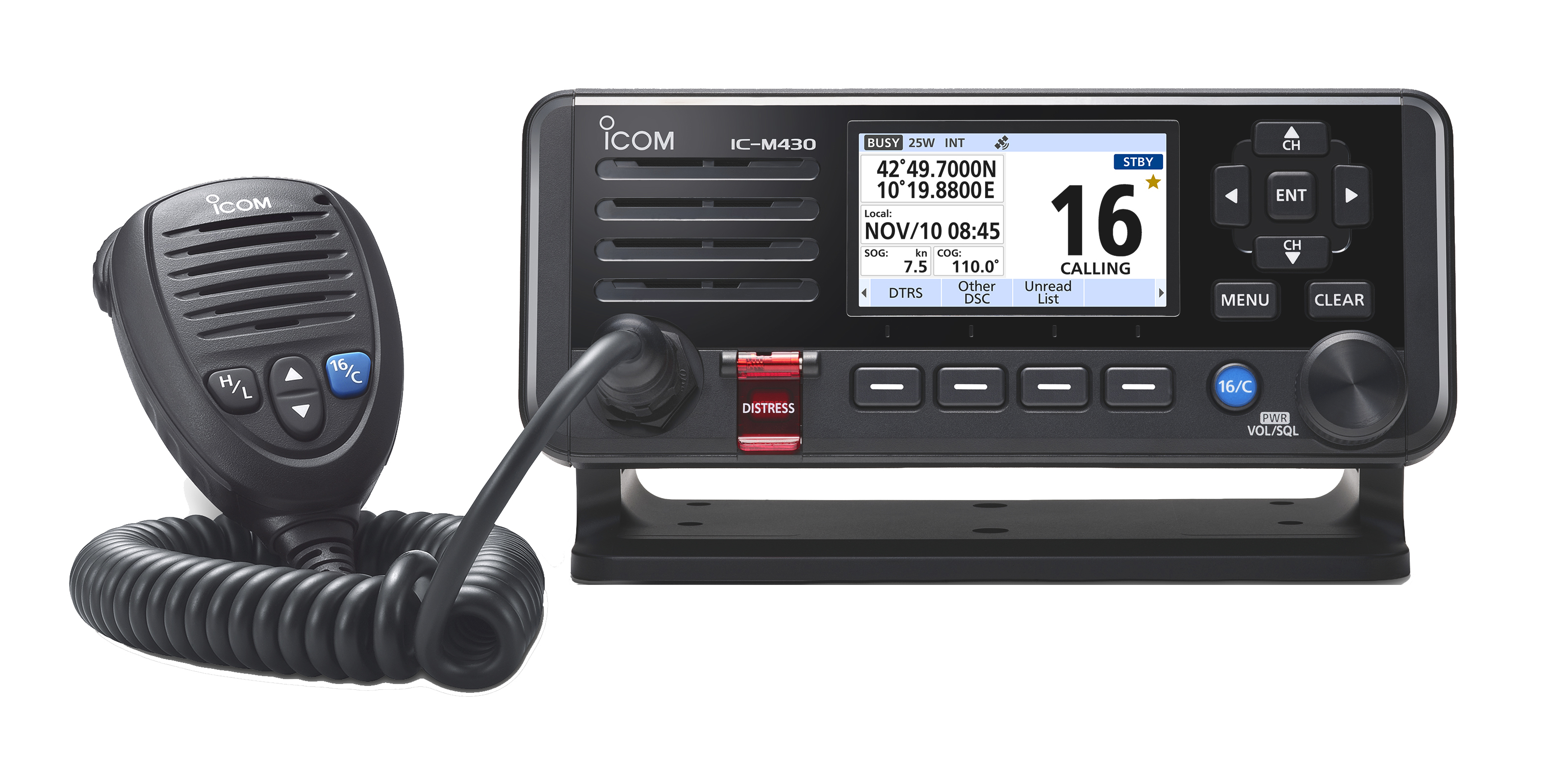 IC-M430E VHF/DSC Marine Radio (Front)